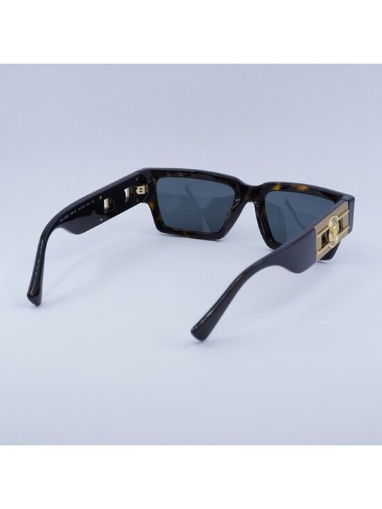 Versace VE4459 108/87 Unisex Sunglasses Havana Rectangle Frame, Grey Lenses